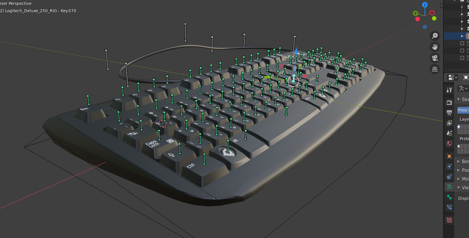 Keyboard Logitech Deluxe 250 (Rigged) preview image 1